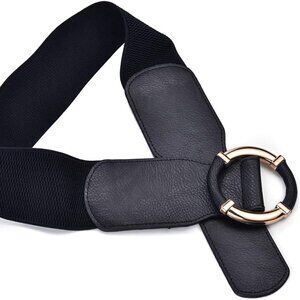 Women Elastic Belt Dress Stretchy Wide Waist